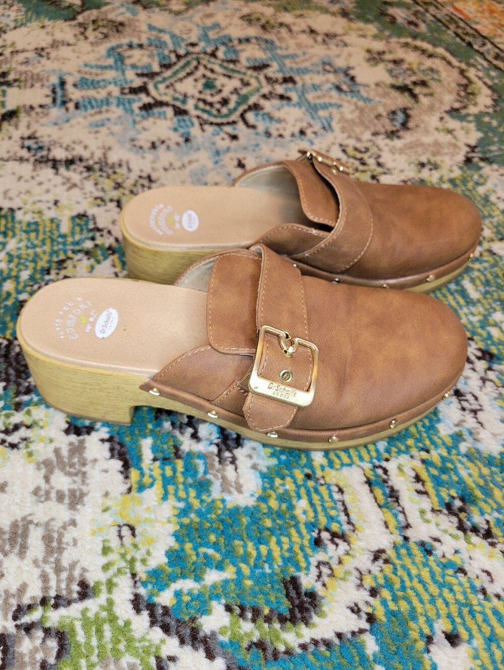 Dr. Scholl's Women's Classic Honey Brown Clog Mules, Size Womens 8.5M